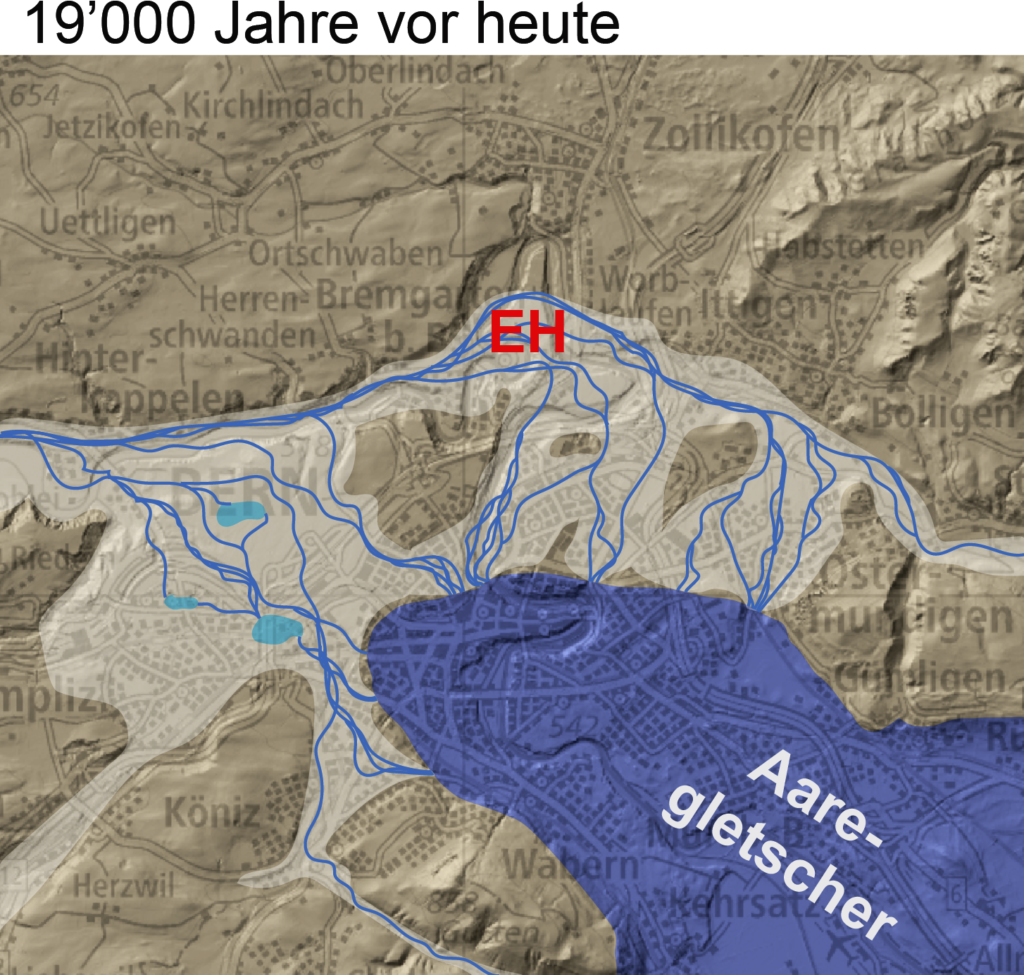 Der Aaregletscher vor etwa 19'000 Jahren